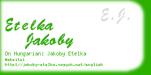 etelka jakoby business card